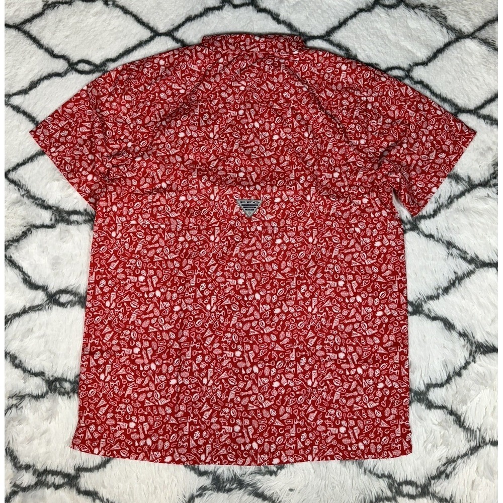 COLUMBIA Nebraska Cornhuskers Super Slack Tide Button-Up Shirt Men's M *NEW* $65 - Picture 9 of 10